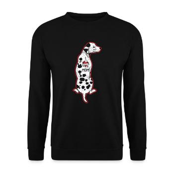 Spot Squad Dalmatian Besitzer Hund Liebhaber Mütter Tag - Unisex Pullover - Schwarz - Vorne - Alina (178cm) & Michal (187cm)