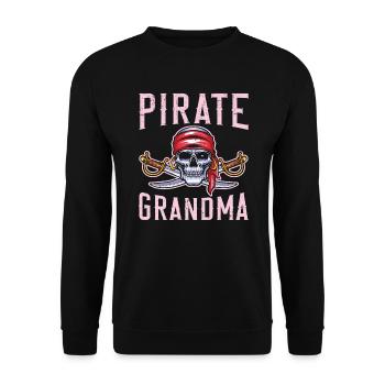 Pirate Grandma Grandmother Granny Pirate Lover - Unisex Sweatshirt - black - Front - Alina (178cm) & Michal (187cm)