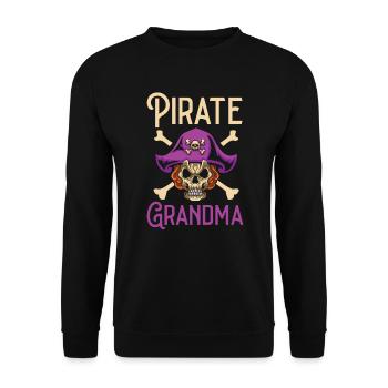 Pirate Grandma Grandmother Granny Pirate Lover - Unisex Sweatshirt - black - Front - Alina (178cm) & Michal (187cm)