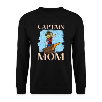 Captain Mom Best Mommy Ever Mama Pirate Lover - Unisex Sweatshirt - black - Front - Alina (178cm) & Michal (187cm)