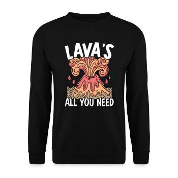 Lavas All You Need Earth Science Geology Volcano - Unisex Sweatshirt - black - Front - Alina (178cm) & Michal (187cm)