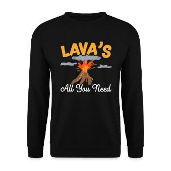 Lavas All You Need Earth Science Geology Volcano - Unisex Sweatshirt - black - Front - Alina (178cm) & Michal (187cm)