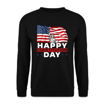 Happy Constitution Day New American USA America - Unisex Sweatshirt - black - Front - Alina (178cm) & Michal (187cm)