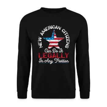 New American Citizens USA America Constitution Day - Unisex Sweatshirt - black - Front - Alina (178cm) & Michal (187cm)