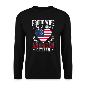 Proud WIfe Of A New American Citizen Constitution - Unisex Sweatshirt - black - Front - Alina (178cm) & Michal (187cm)