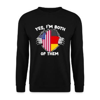 Oui, je suis tous les deux Usa Allemagne Von Steuben Day - Sweat-shirt Unisexe - noir - Devant - Alina (178cm) & Michal (187cm)