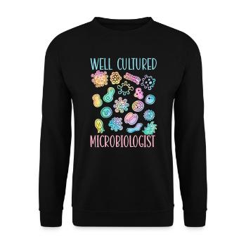Well Cultured Microbiologist Science Microbiology - Unisex Sweatshirt - black - Front - Alina (178cm) & Michal (187cm)