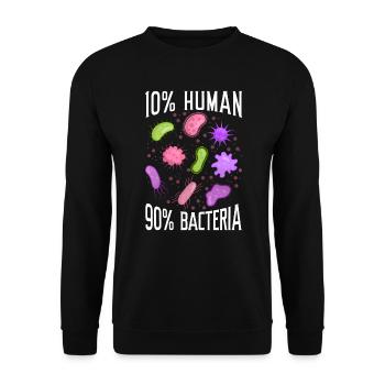 10% Human 90% Bacteria Science Microbiology - Unisex Sweatshirt - black - Front - Alina (178cm) & Michal (187cm)