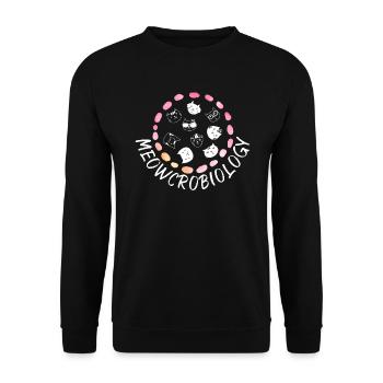 Meowcrobiology Science Microbiology Scientist Cat - Unisex Sweatshirt - black - Front - Alina (178cm) & Michal (187cm)