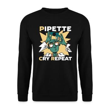 Pipette Cry Repeat Science Microbiology Scientist - Unisex Sweatshirt - black - Front - Alina (178cm) & Michal (187cm)