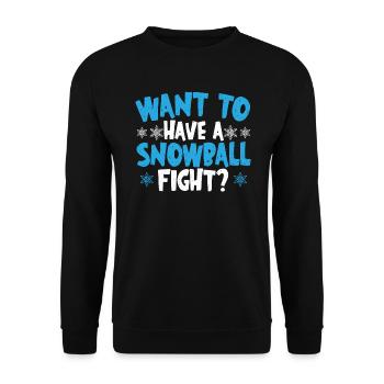 Vous voulez avoir une bataille de boules de neige hiver saison neige - Sweat-shirt Unisexe - noir - Devant - Alina (178cm) & Michal (187cm)