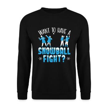 Vous voulez avoir une bataille de boules de neige hiver saison neige - Sweat-shirt Unisexe - noir - Devant - Alina (178cm) & Michal (187cm)