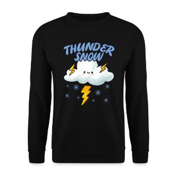 Thunder Snow Lover Eiskalte verschneite Wintersaison - Unisex Pullover - Schwarz - Vorne - Alina (178cm) & Michal (187cm)