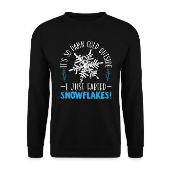 Il fait tellement froid dehors que je viens de faire des flocons de neige - Sweat-shirt Unisexe - noir - Devant - Alina (178cm) & Michal (187cm)