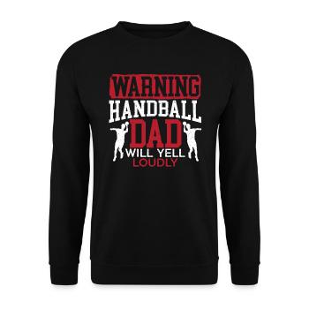 Handball Papa va crier fort Sports Fête des Pères - Sweat-shirt Unisexe - noir - Devant - Alina (178cm) & Michal (187cm)