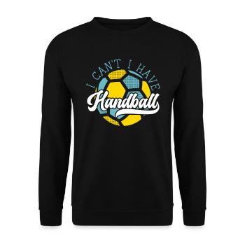 Ich kann nicht Handballspieler Handballer Sport - Unisex Pullover - Schwarz - Vorne - Alina (178cm) & Michal (187cm)