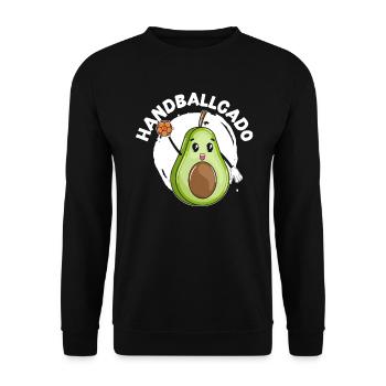 Handballcado Handballspieler Handballer Sport - Unisex Pullover - Schwarz - Vorne - Alina (178cm) & Michal (187cm)
