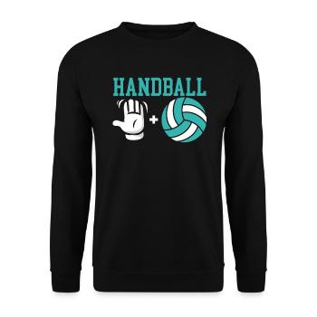 Handballspieler Handballer Sporttorwart - Unisex Pullover - Schwarz - Vorne - Alina (178cm) & Michal (187cm)