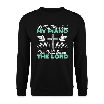 Quant à moi et à mon piano, nous servirons le Seigneur - Sweat-shirt Unisexe - noir - Devant - Alina (178cm) & Michal (187cm)