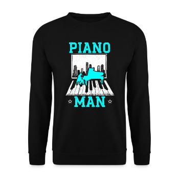 Piano Man Musiker Musikinstrument Pianist - Unisex Pullover - Schwarz - Vorne - Alina (178cm) & Michal (187cm)