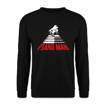 Piano Man Musiker Musikinstrument Pianist - Unisex Pullover - Schwarz - Vorne - Alina (178cm) & Michal (187cm)