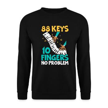 88 Keys 10 Fingers No Problem Piano Musician - Unisex Sweatshirt - black - Front - Alina (178cm) & Michal (187cm)