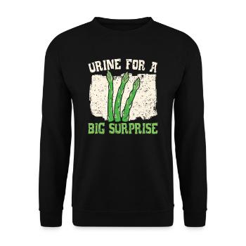 Urin für eine große Überraschung Spargel vegetarisch - Unisex Pullover - Schwarz - Vorne - Alina (178cm) & Michal (187cm)
