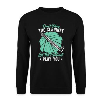 Ne jouez pas de la clarinette Laissez la clarinette vous jouer - Sweat-shirt Unisexe - noir - Devant - Alina (178cm) & Michal (187cm)