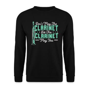 Ne jouez pas de la clarinette Laissez la clarinette vous jouer - Sweat-shirt Unisexe - noir - Devant - Alina (178cm) & Michal (187cm)