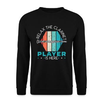 Relax The Clarinet Player Is Here Musician - Unisex Sweatshirt - black - Front - Alina (178cm) & Michal (187cm)
