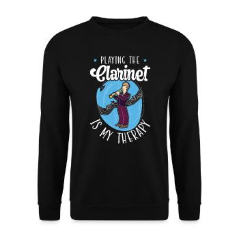Jouer de la clarinette est ma thérapie Musicien - Sweat-shirt Unisexe - noir - Devant - Alina (178cm) & Michal (187cm)