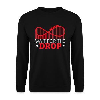 Attendez les montagnes russes Drop Roller Coaster - Sweat-shirt Unisexe - noir - Devant - Alina (178cm) & Michal (187cm)
