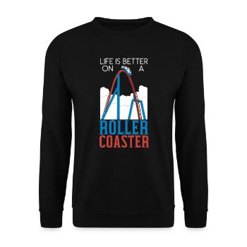 La vie est meilleure sur des montagnes russes - Sweat-shirt Unisexe - noir - Devant - Alina (178cm) & Michal (187cm)