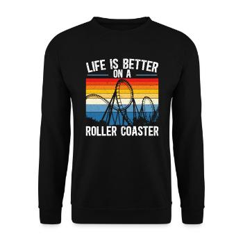 La vie est meilleure sur des montagnes russes - Sweat-shirt Unisexe - noir - Devant - Alina (178cm) & Michal (187cm)