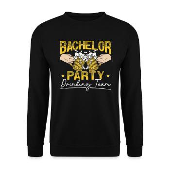 Bachelor Party Drinking Team Beer Stag Night - Unisex Sweatshirt - black - Front - Alina (178cm) & Michal (187cm)