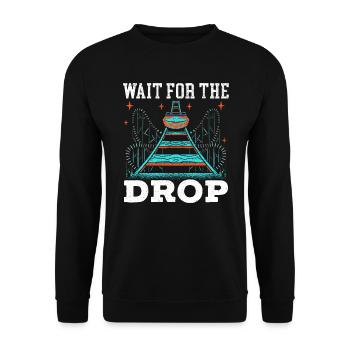 Attendez les montagnes russes Drop Roller Coaster - Sweat-shirt Unisexe - noir - Devant - Alina (178cm) & Michal (187cm)