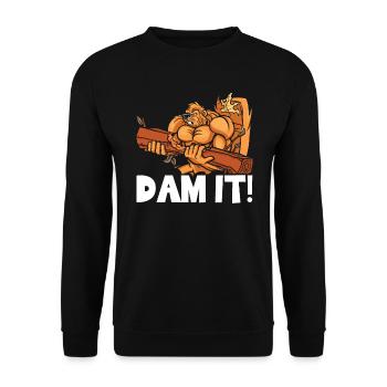 Dam It Biber Flüsterer Wildtier Tier Nagetier - Unisex Pullover - Schwarz - Vorne - Alina (178cm) & Michal (187cm)