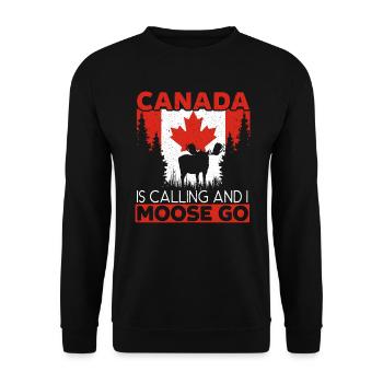 Le Canada appelle et je moose go animal Alces elk - Sweat-shirt Unisexe - noir - Devant - Alina (178cm) & Michal (187cm)