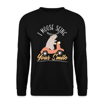 I Moose Seeing Your Smile Animal Alces Elk Deer - Sweat-shirt Unisexe - noir - Devant - Alina (178cm) & Michal (187cm)