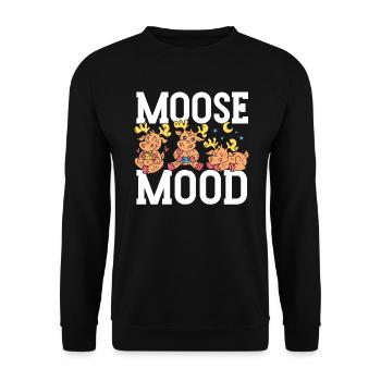 Moose Mood Faune Animal Alces Elk Deer - Sweat-shirt Unisexe - noir - Devant - Alina (178cm) & Michal (187cm)