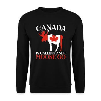 Le Canada appelle et je moose go animal Alces elk - Sweat-shirt Unisexe - noir - Devant - Alina (178cm) & Michal (187cm)
