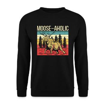 Moose-aholic Moose Wildlife Animal Alces Elk Deer - Sweat-shirt Unisexe - noir - Devant - Alina (178cm) & Michal (187cm)