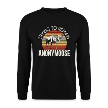 Essayer de rester anonyme Animal Alces Elk Moose - Sweat-shirt Unisexe - noir - Devant - Alina (178cm) & Michal (187cm)