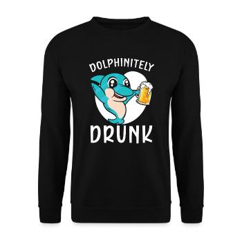 Dolphinitely Drunk Marine Biology Bière sous-marine - Sweat-shirt Unisexe - noir - Devant - Alina (178cm) & Michal (187cm)