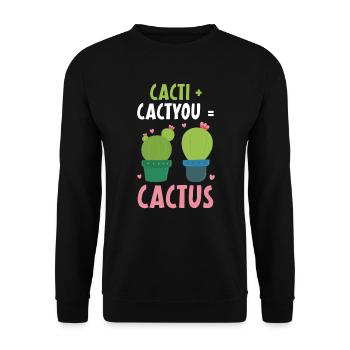 Kakteen Kaktu Kaktus Sukkulente Pflanze Lady Gärtner - Unisex Pullover - Schwarz - Vorne - Alina (178cm) & Michal (187cm)