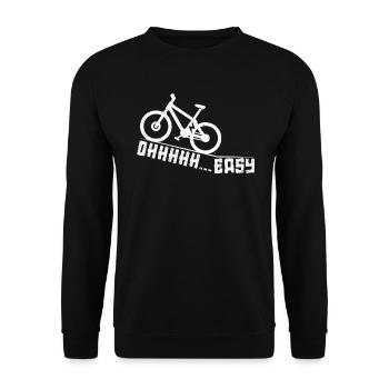 E-Bike Lover Elektrofahrradbesitzer Fahrradtour - Unisex Pullover - Schwarz - Vorne - Alina (178cm) & Michal (187cm)