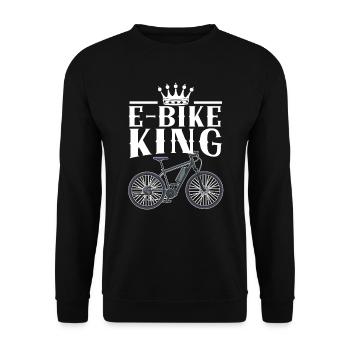 E-Bike King Electric Bicycle Owner Bicycle Ride - Unisex Sweatshirt - black - Front - Alina (178cm) & Michal (187cm)