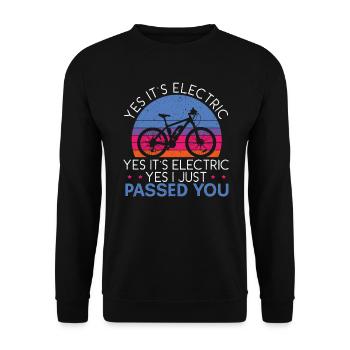 E-Bike Lover Electric Bicycle Owner Bicycle Ride - Unisex Sweatshirt - black - Front - Alina (178cm) & Michal (187cm)