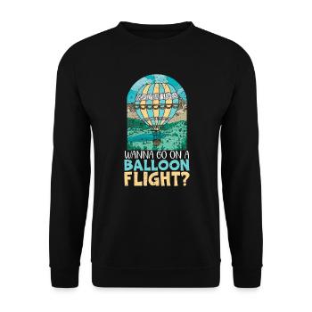 Vous voulez faire un vol en montgolfière - Sweat-shirt Unisexe - noir - Devant - Alina (178cm) & Michal (187cm)