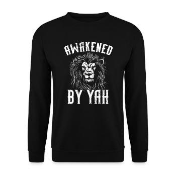 Réveillé par Yah Pays Juif Israélite Israël - Sweat-shirt Unisexe - noir - Devant - Alina (178cm) & Michal (187cm)